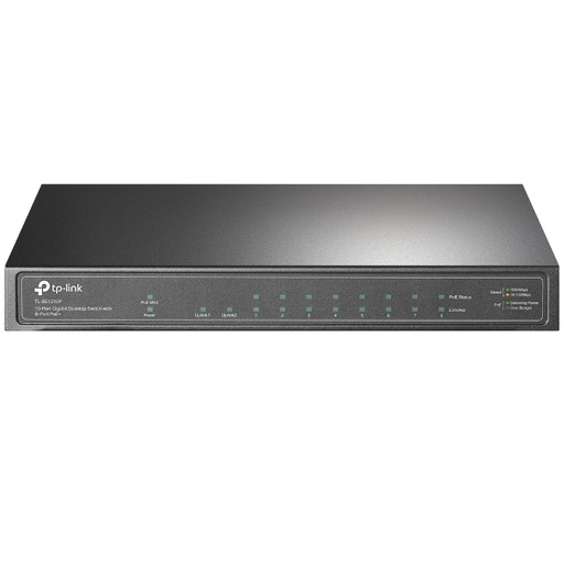 [6935364052980] TP-Link TL-SG1210P 10-Port Gigabit Desktop Switch with 8-Port PoE+ IGMP Snooping 1 Gigabit SFP Slot, Fanless