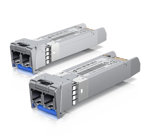 [810010076946] Ubiquiti UniFi 2 Pack (Orgional UI Pack), 10 Gbps Single-Mode Optical Module,Single-mode, Fiber Transceiver, Duplex LC Connect, Up to 10 km, 2Yr Warr
