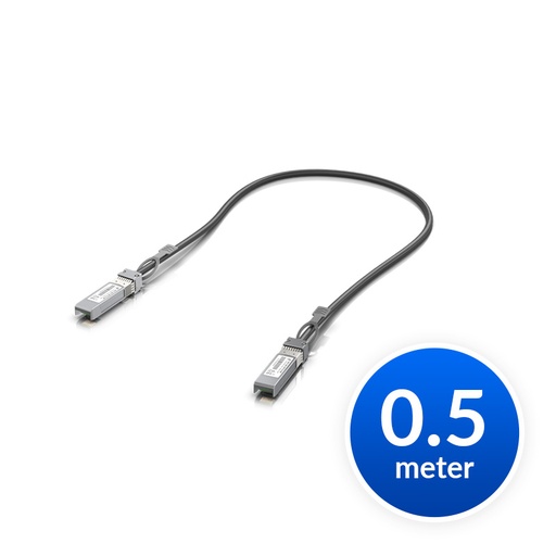 [810010077103] Ubiquiti SFP28 Direct Attach Cable, 25Gbps DAC Cable, 25Gbps Throughput Rate, 0.5m Length, 2Yr Warr