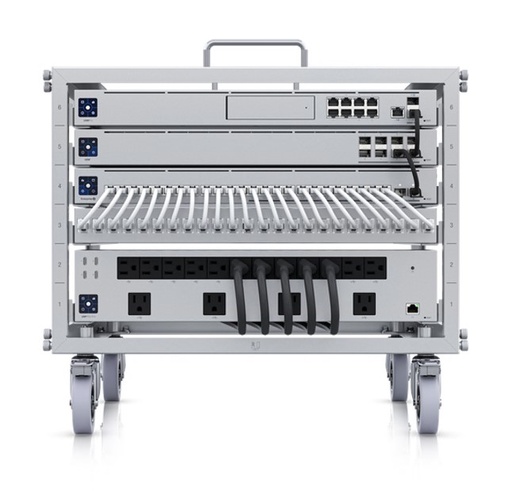[810010075390] Ubiquiti Toolless Mini Rack, 6U-sized Device Rack with 24-port Blank Patch Panel, Can Assembled Without Tools, Lockable Casters, 2Yr Warr