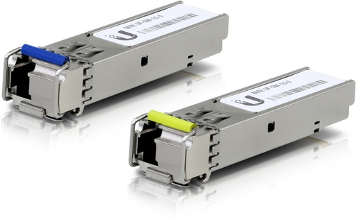 [810010076984] Ubiquiti UFiber1 Gbps Bidirectional Single-Mode SFP Module, 2-Pack, Up 3km Distance, Simplex LC Connector, No Fiber Cable, 2Yr Warr