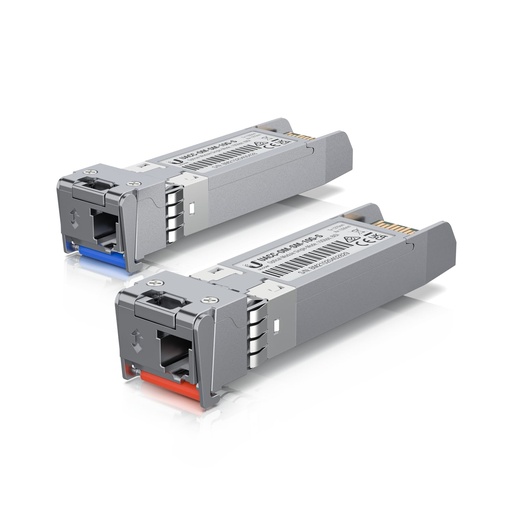 [810010076960] Ubiquiti UFiber SFP+ Single-Mode Module, 10G BiDi,  2 Pack, Same 10 Gbps Speed, Less Cable Required (Single Strand, LC Connector), 2Yr Warr
