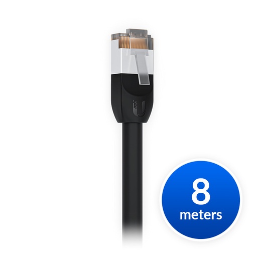 [810010077431] Ubiquiti UniFi Patch Cable Outdoor 8M Black, Single Unit All-weather, RJ45 Ethernet Cable, Category 5e, Weatherproof, 2Yr Warr