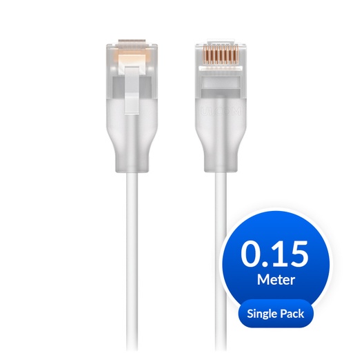 [810084693476] Ubiquiti UniFi Etherlighting Patch Cable, Single Unit, Indoor, Length 0.15m, White/Translucent, 2Yr Warr