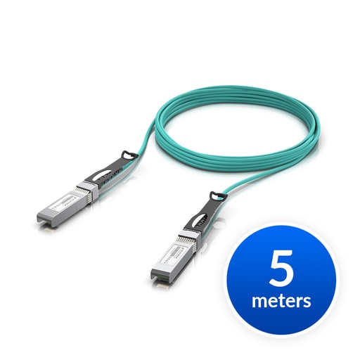 [810010079084] Ubiquiti 25 Gbps Long-Range DAC, Long-range SFP28, 5m Length, Support 25/10/1 Gbps, PVC Cable Jacket, Aqua Color, 2Yr Warr