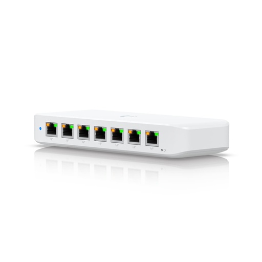 [810084693698] Ubiquiti Ultra 42W, Compact Layer 2, 8-port GbE PoE Switch, Versatile Mounting Options, 7 PoE/PoE+ No Power Supply, PoE++ Input, 2Yr W