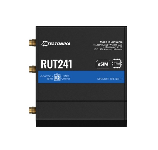 [4779051842131] Teltonika RUT241 eSIM™ Industrial 4G Router Global Version, Instant LTE Failover, Compact and Powerful Industrial 4G LTE Router/Firewall, PSU included