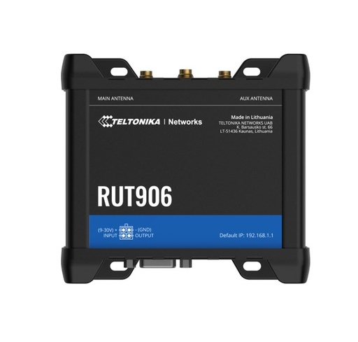 [4779051840830] Teltonika RUT906 Industrial Cellular Router, Dual-SIM Cellular 4G LTE, WAN Failover, with 4x Ethernet Ports, PSU included