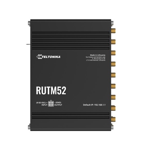 [NHT-RUTM52] Teltonika RUTM52 Dual 5G Router, 5G dual SIM/ESIM cellular, 5 Gigabit Ethernet ports, Backward compatible with 4G(LTE Cat 20)