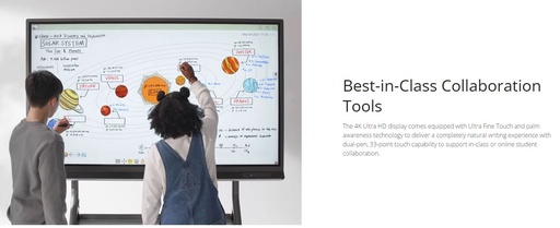 [IFP8652-1C] Viewsonic 86” 4K Interactive Touchscreen Display, ViewBoard® IFP8652-1C Business Education, 33 point Touch with Naturally Smooth 5 Years On site Wty