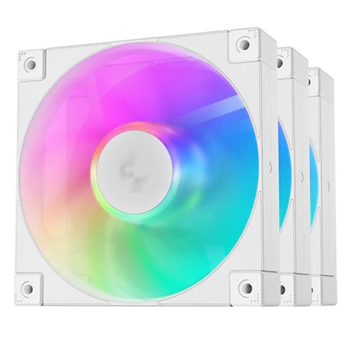 [6933412710905] DeepCool FD12 WH ARGB(3IN1) 120mm Case Fans, 4-pin PWM, 400~2050 RPM, Hydro Bearing, Addressable RGB LED