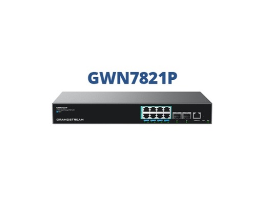 [IPG-GWN7821P] Grandstream GWN7821P Enterprise Layer 3 Managed Multi-Gigabit PoE Network Switch, 8 x 2.5 GigE PoE++, 2 x 10G SFP+