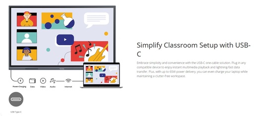 [IFP8633-G] Viewsonic 86" 4K Interactive Display, USB-C, Dual Pen. 33 Point Touch. Android OS, 3 Years Advance Replacement 2024
